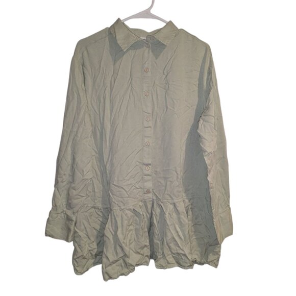 Miss Selfridge ASOS Long Sleeve Drop Waist Short Button Front Down Shirt Dress L - Picture 6 of 7